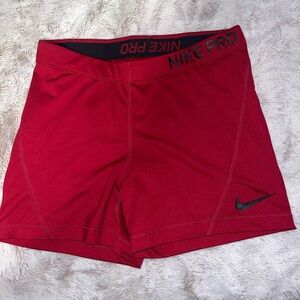 Nike Red Athletic Shorts with Elastic Waistband